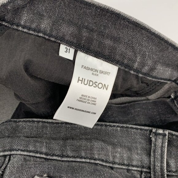 Hudson Fashion maxi denim jeans skirt slit black midi faded modest new 31 12 - Picture 6 of 6